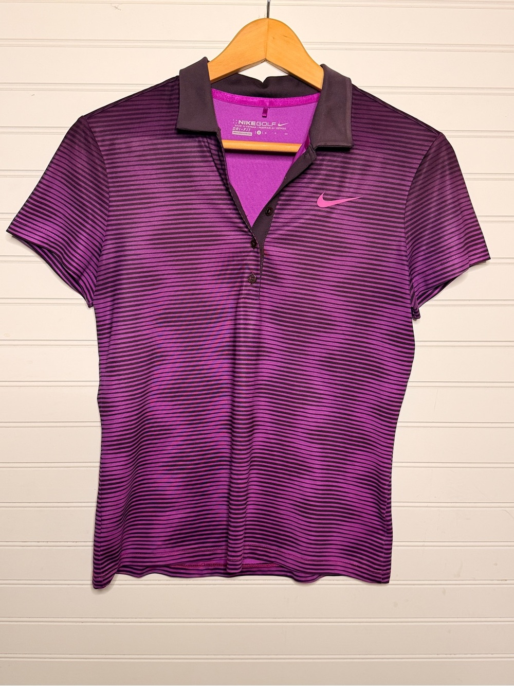Nike Golf Dri-FIT Women's Purple Performance Polo Shirt Size Small S Athletic